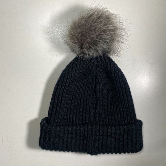 Knit Faux-Fur Pom Pom Beanie - Picture 4 of 5